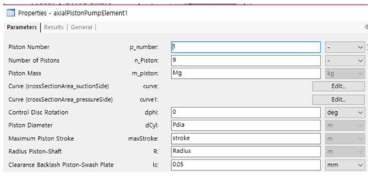 Single piston 모델의 global parameter