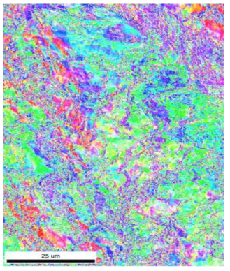 Fe-1C-23Mn-3Cr의 EBSD 분석(IPF Map)