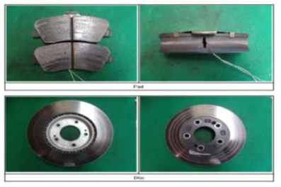 다이나모 평가 후 마찰재와 디스크 고품