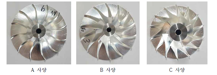 최종 사양 컴프레서 휠 형상