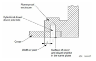 Example of flanged flameproof joint