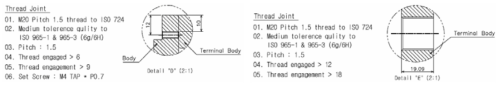 Main housing bracket & Terminal 접합면 구조-Threaded joints (1차 년도)