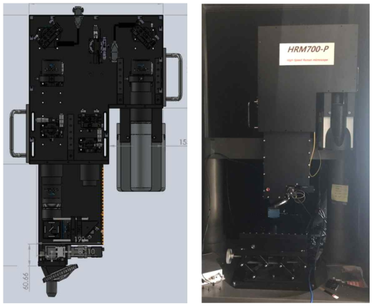 대면적 라만 시스템 도면(左) 및 제작품 사진(右)