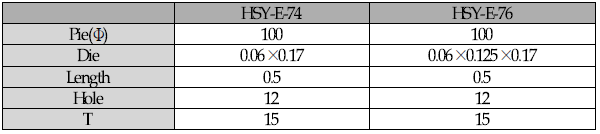 원형 및 삼각단면 구금 Spec