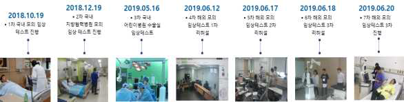 국내/해외 모의 임상 테스트 진행 과정