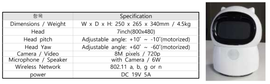 베드사이드 로봇 Specification