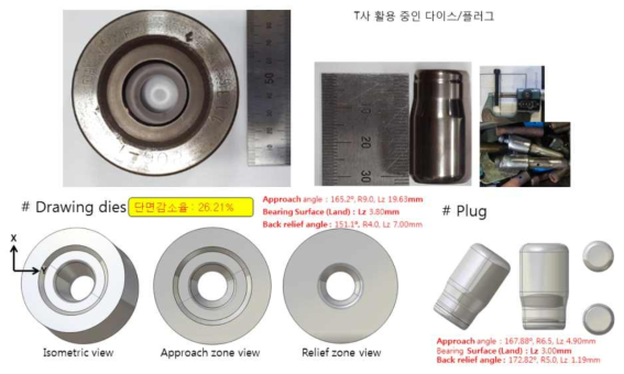 T사 DSS 인발공정 적용 중인 다이스/플러그 3D 정보