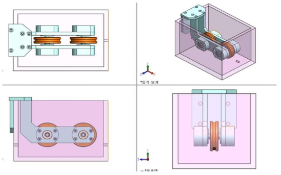 평 롤러 타입 건식윤활제 터널링 방지 지그 3D model