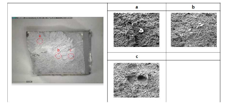 AlMg_K11 용접시편 파단면 SEM 분석 결과