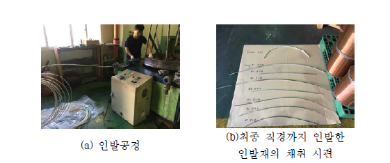 신선 공정 사진 및 신선 이후 채취 시편