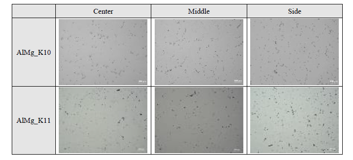 AlMg_K10 및 AlMg_K11합금의 균질화 열처리 이후 미세조직
