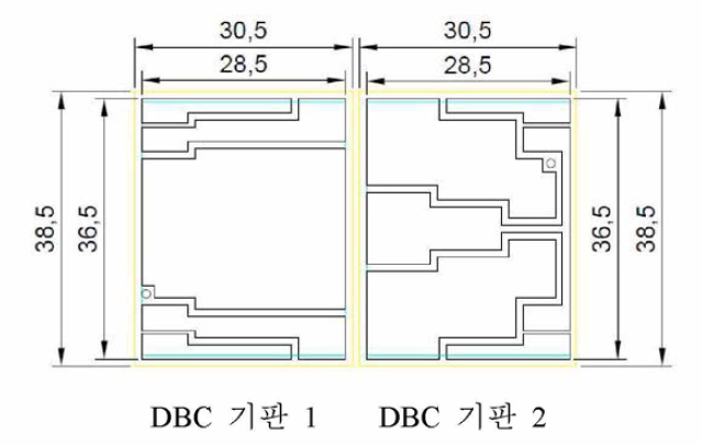 대면적 접합 목적 DBC기판 2종 설계
