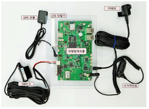 차량탑재모듈 외부장치 연결 실물 사진