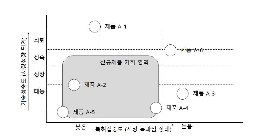 특허DB 기반 제품기회 발굴 매트릭스