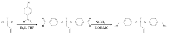 반응형 난연 diol 1의 합성과정
