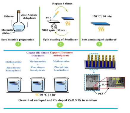 Cu 도핑 ZnO 나노로드 성장 실험 단계