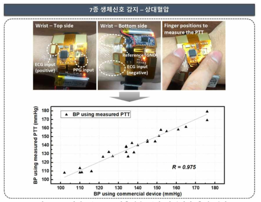 심전도/PPG 동시측정을 통한 상대혈압 측정 결과