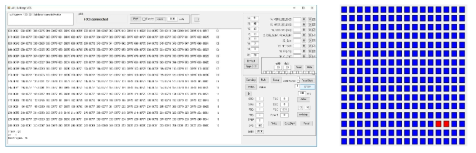 16x16 섬유형 저항 Array PC Display 및 16x16 어레이 센서 PC program Display (Demo version)