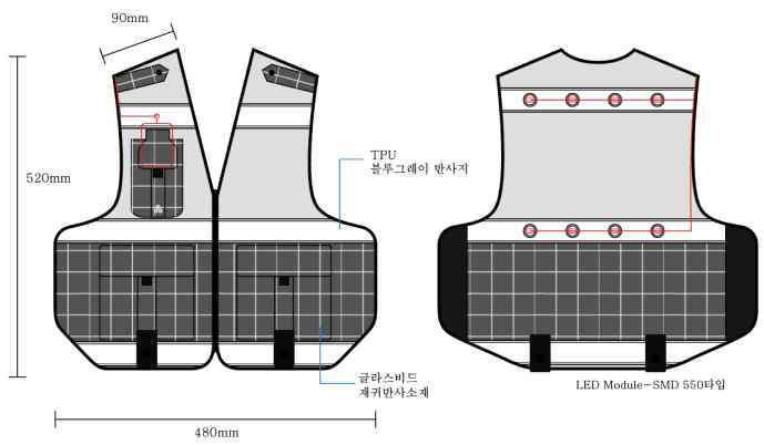 경찰 led 안전조끼 설계도