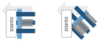 Squeezing 방향별 conductive paste printing양 모식도