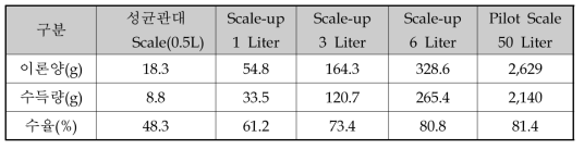 Scale-up을 통한 수율 개선