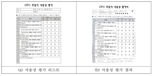 CPC 및 CPC 혼합기 사용성 평가