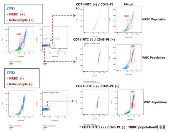 CD marker를 이용한 NRBC population 확인