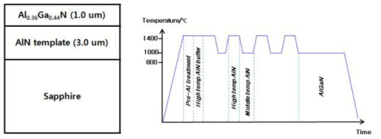 AlN기판위에 성장된 AlGaN의 성장구조와 성장조건