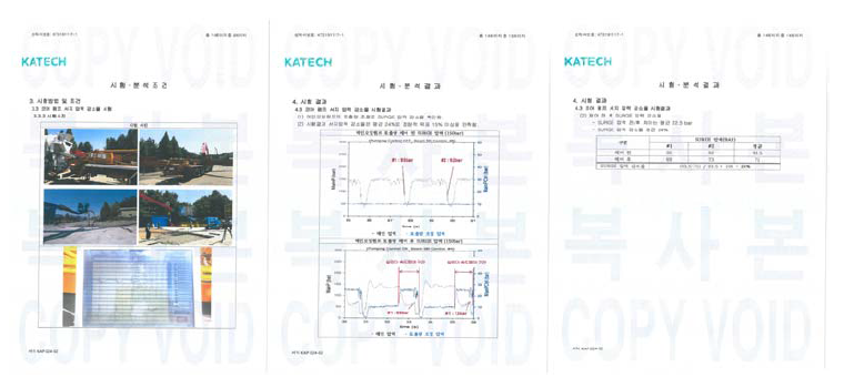 외부기관 검증 성적서 상세내용 부록 5 참조