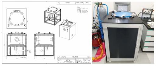 미세먼지 부착율 평가장비 설계도면 및 장비 실물사진