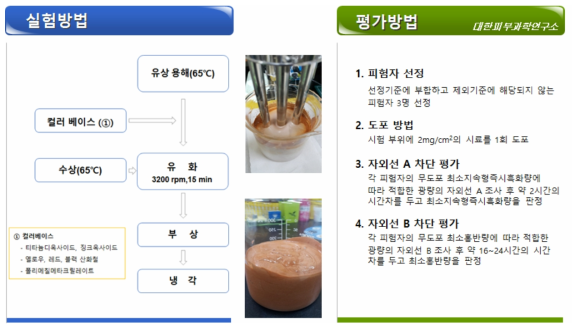 비비크림 제조 공정도 및 자외선차단 평가방법