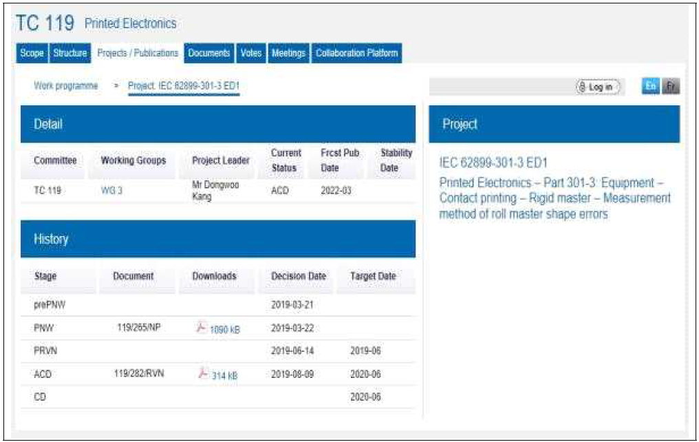 IEC TC119 62899-301-3 ED1 History