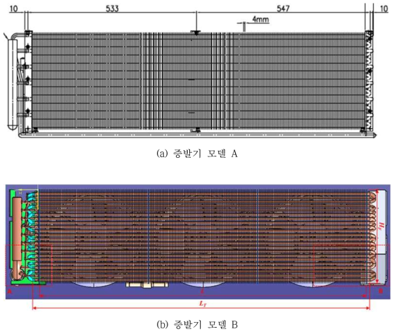 Fin and Tube Type 증발기 모델 형상