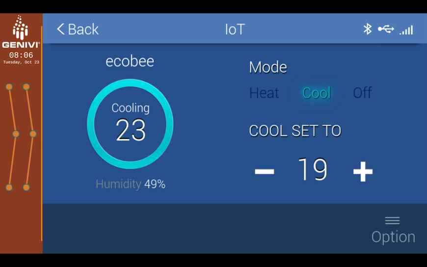 헤드유닛 HMI IOT 제어 화면