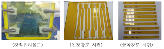 인장, 굴곡 시험위한 시편제작 과정