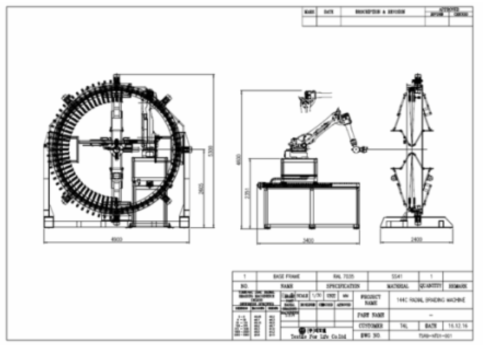 Radial Braiding Machine 전체 설계도