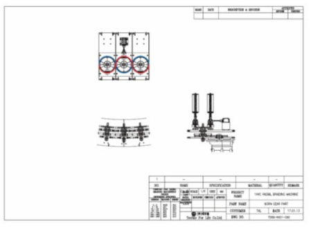 Radial Braiding Horn gear 및 이송경로 도면