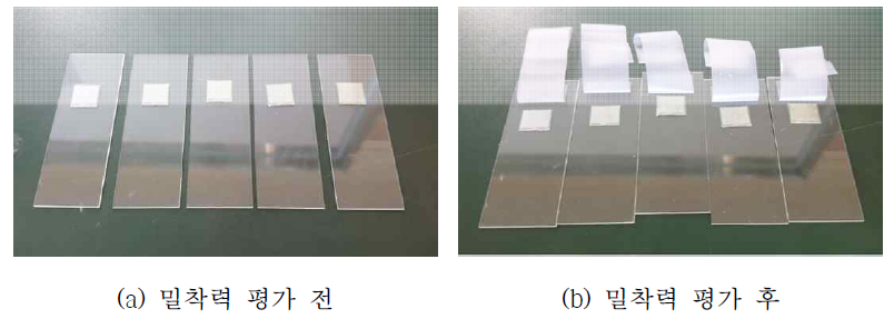 KS M ISO 2409 밀착력 평가 결과