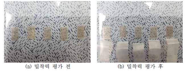 KS M ISO 2409 밀착력 평가 결과