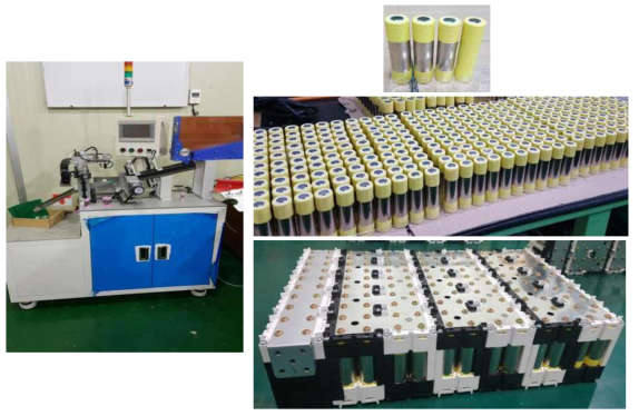 원통셀 탈피기와 탈피된 배터리 셀을 이용하여 제작한 리튬전지 모듈
