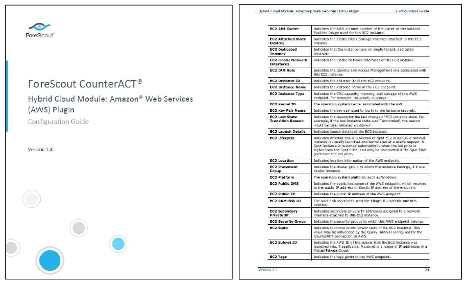 Forescout AWS Plug-in 가이드라인 및 Server Properties