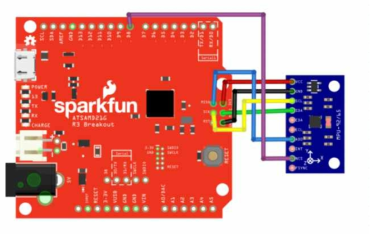 SPI 통신을 이용한 MPU-9250과 sparkfun 연결회로도