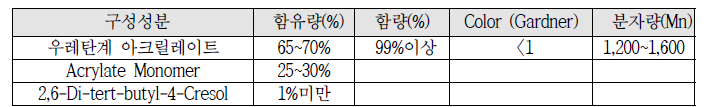 4관능기 올리고머의 선정