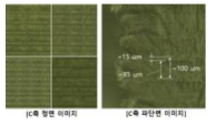 레진의 C축의 표면 확대 이미지