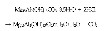 Hydrotalcite와 HC1 의 화학 반응 메커니즘