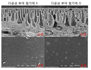 다공성 부여 첨가제에 따른 습식 셀 구조