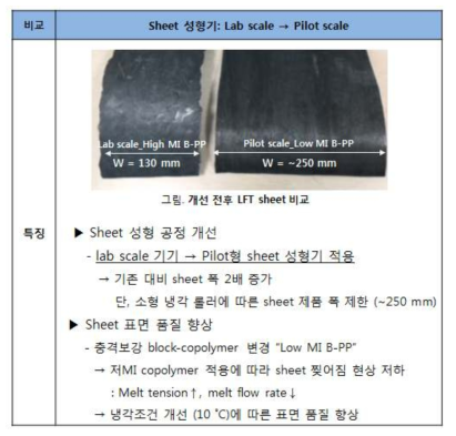 Pilot scale 설비 활용, LFT film(Sheet) 제작