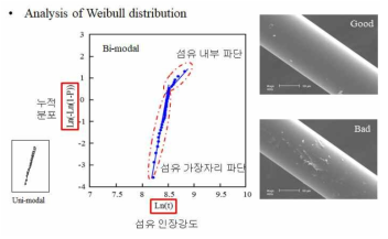 Weibull distribution에 따른 섬유 특성 평가