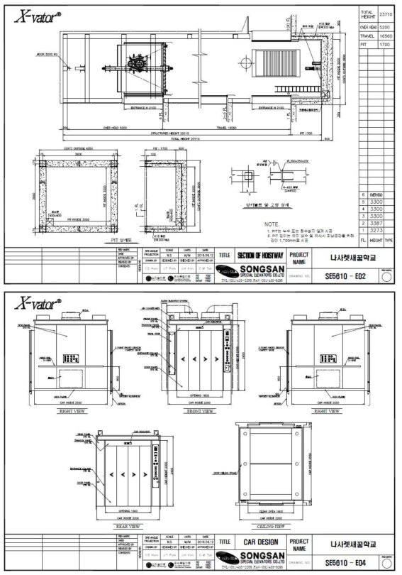 ATC 개발기술 적용 엘리베이터 판매완료 카의 설계도면 #2