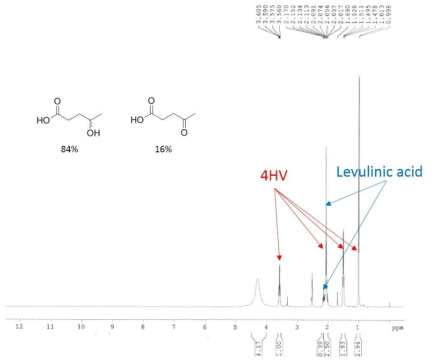 개발된 균주를 이용한 실제 발효액의 H1-NMR spectrum